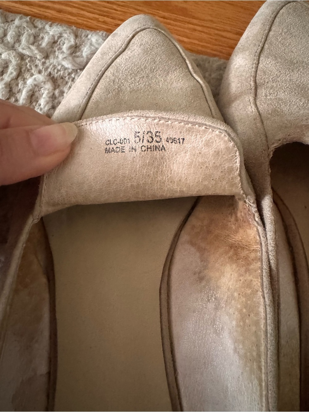 Suede Pointed-Toe Slip-On Mules in Beige - Picture 5 of 6